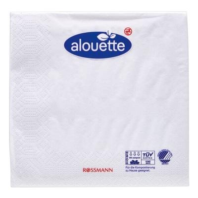 alouette 20 Servietten uni weiß 3-lagig 24 x 24 cm weiß, 24x24 cm