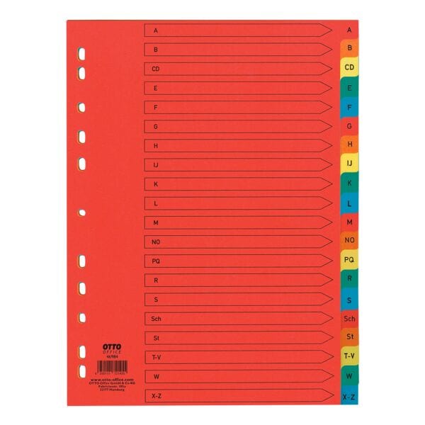 OTTO Office Premium Kartonregister A-Z A4 farbig mehrfarbig, 22.3x29.7 cm Image
