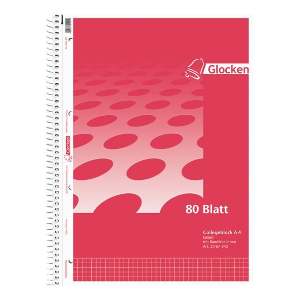 Glocken Collegeblock »A4 - kariert« rot Image