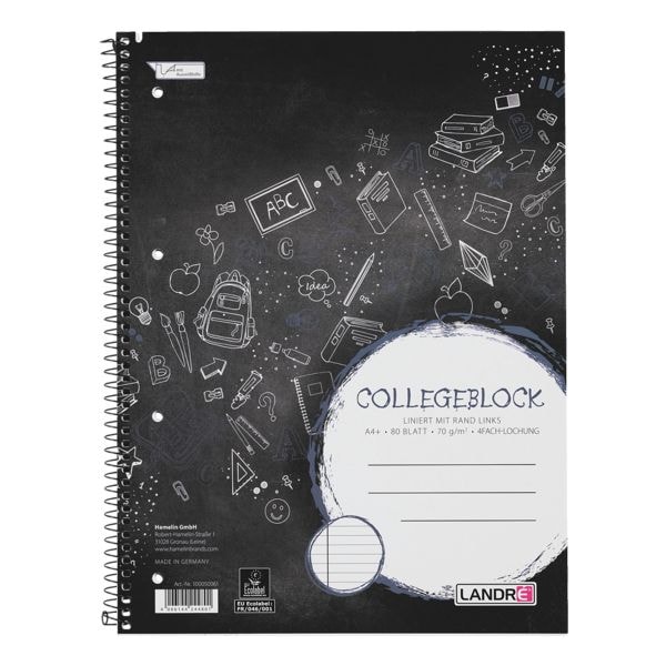 Landré Collegeblock A4+ liniert blau Image