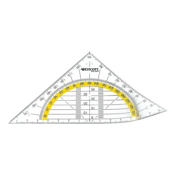 Westcott Flexibles Geometriedreieck 14 cm ohne Griff transparent