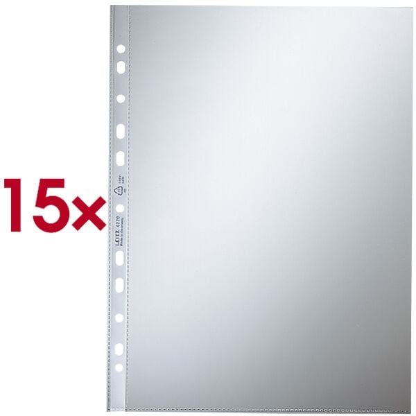 Leitz Prospekthüllen »Standard 4770« A4 glasklar - 15 Stück transparent, 23x30.5 cm Image