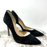 Jessica Simpson Shoes | Jessica Simpson Claudette Half D’orsay Black Suede Pumps 9 Pointed Toe Classic | Color: Black | Size: 9