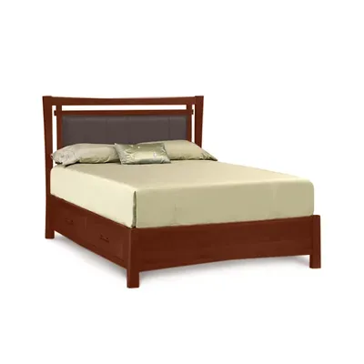 Copeland Furniture Monterey Bed with Storage + Upholstered Panel, Full