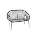 paj interiors Acapulco Loveseat Metal in Black | 35.5 H x 57 W x 31 D in | Outdoor Furniture | Wayfair PAJWN-0000-BKINML