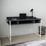 Latitude Run® Desk Wood/Metal in White/Black | 29.5 H x 47.2 W x 23.6 D in | Wayfair E2FA1B25347F40F9844695345DB684B6