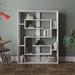 Latitude Run® Fembra 61.4" H x 47.2" W Geometric Bookcase Wood in White | 61.4 H x 47.2 W x 8.7 D in | Wayfair 31C495534007417A93B002A2D5057FA5