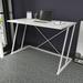 Everly Quinn Lenes Desk Wood/Metal in White | 29.5 H x 47.2 W x 23.6 D in | Wayfair FD4395776AD04F4EAC5006932398F4D6