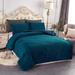 Ebern Designs Adelai Microfiber Reversible 3 Piece Comforter Set Polyester/Polyfill/Microfiber in Green/Blue | Queen Comforter + 2 Shams | Wayfair