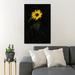 Gracie Oaks A Sunflower Black Background - 1 Piece Rectangle Graphic Art Print On Wrapped Canvas in Green/Yellow | 14 H x 11 W x 2 D in | Wayfair