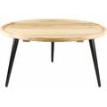 Casselman 16"H x 36"W x 36"D Modern Coffee Table Black/Natural/Tan Coffee Table - Hauteloom