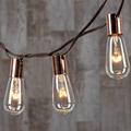 Gerson 45653 - 10 Light Brown Wire ST40 Clear Electric Patio Light String