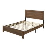 Transitional Style Miquell Eastern King Size Panel Bed with Rectangular Headboard & Low Profile Footboard & Tapered Legs