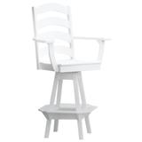 Poly Lumber Ladderback Swivel Bar Chair with Arms