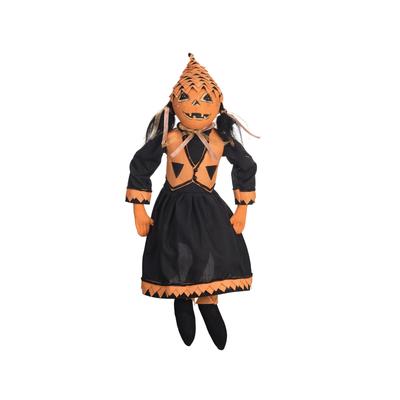 Paige Pumpkin Art Doll Figure Joe Spencer Gathered Traditions Halloween Fall Harvest Art Doll Figure - Orange - 9" x 3" x 26"