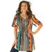 Plus Size Women's Kia Printed Scoopneck Tunic by Roaman's in Sunset Stripe (Size 16 W)