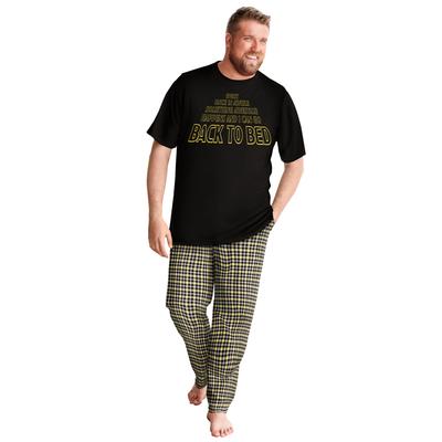 Men's Big & Tall Lightweight Cotton Novelty PJ Set by KingSize in Back To Bed (Size 5XL) Pajamas