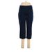 Croft & Barrow Casual Pants - Mid/Reg Rise Straight Leg Boyfriend: Blue Bottoms - Women's Size 6