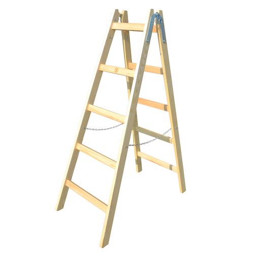 Holzleiter Leiter Trittleiter 2 x 5 Stufen