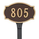 Montague Metal Products Inc. Cambridge Small Address Sign Plaque w/ Lawn Stake Metal | 6 H x 10.25 W x 0.25 D in | Wayfair PCS-0054C1-L-HGS