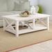 Longshore Tides Anlin Solid Wood Coffee Table w/ Storage Wood in Brown/White | 18 H x 50 W x 30 D in | Wayfair 8A4C26BABC1745F4A73C1C15A0E6B070