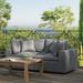 Latitude Run® Commix Outdoor Patio Overstuffed Outdoor Patio Loveseat Metal in Gray/Black | 32 H x 72 W x 36 D in | Wayfair