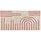 Teppich Beige und Rot Baumwolle rechteckig 80 x 150 cm Streifenmuster handgewebt gefärbt Kurzhaar Kurzflor Bettvorleger Läufer Retro Stil