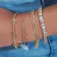 Bracelets de luxe à maillons cubains en cristal glacé pour femmes bijoux multicouches en strass