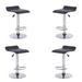 Wendolyn Black Adjustable Stool (Set of 4) - 25.6" – 34.3"H (SH 22.8" – 31.5") x 15"W x 15"D