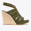 Tory Burch Shoes | 7 1/2 Tory Burch Banana Leaf Bailey Multi-Strap Wedges | Color: Green | Size: 7.5