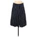 Ann Taylor Casual A-Line Skirt Knee Length: Blue Print Bottoms - Women's Size 8