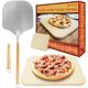 Pizza Stone and Peel Set | Pizza Stone for Oven and Grill 14X16inchs（35X40CM）| Pizza Stone for BBQ Pizza Oven | Baking Stone | Exclusive Patented Heat Conduction Technology