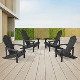Rosecliff Heights Adirondack Chair Plastic/Resin in Black | 36.6 H x 29.1 W x 18.5 D in | Wayfair D5FD74B7290343A6B3772476BDEBF879