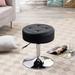 Zipcode Design™ Highfill Faux Leather Iron Vanity Stool Upholstered in Black | 25 H x 16 W x 16 D in | Wayfair A6B8C08CBF4940A5883F3E5D9E51C971