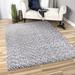 Blue 156 x 108 x 1.1 in Area Rug - Latitude Run® Latitude Run Starlyn Geometric Grey Stain Resistant Shag Area Rug | Wayfair