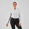 Hadley SunShield Long Sleeve 1/4 Zip by SmartPak - XS - White w/ Warm Grey - Smartpak