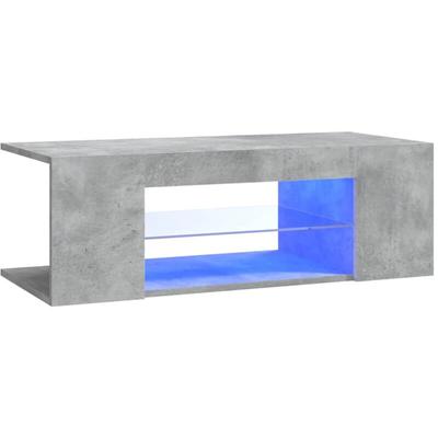 TV-Schrank mit LED-Leuchten Betongrau 90x39x30 cm Vidaxl