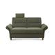 CAVADORE 2-Sitzer Sofa Wyk / 2er Couch im Landhausstil mit Federkern, Kopfstütze + Holzfüßen / 166 x 90 x 89 / Chenille, Grün