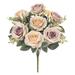 Set of 2 Ivory Lavender Artificial Rustic Rose Flower Stem Bush Bouquet 18in - 18" L x 10" W x 10" DP