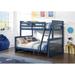 Transitional Style Harley II Twin over Full Pine Wood Storage Bunk Bed with Slat System and Safety Guardrail & 2 Drawers