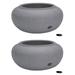 HC Companies 21 Inch Decorative Garden Water Hose Storage Pot, Granite (2 Pack) - 5.7