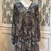 Free People Dresses | Free People Grey Floral Flowy Crochet Sleeve Dress With Corset Style Laces Sz S | Color: Blue/Gray | Size: S