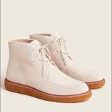 J. Crew Shoes | J.Crew Suede Lace-Up Boots Nib | Color: Cream | Size: 9