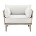 Bernhardt Catalonia Patio Chair w/ Cushions, Wicker in Gray/White/Indigo | 26 H x 38 W x 31.5 D in | Wayfair O1502_6070-002