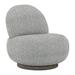 Bernhardt Caicos Swivel Patio Chair w/ Cushions Wood in Gray/White/Indigo | 30.5 H x 29 W x 33 D in | Wayfair O9303S_6032-110