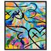 Abstract 'Ridet Amor By Tiago Magro' Paint By Oliver Gal Wall Art Print Canvas in Blue/Yellow | 24 H x 45 W x 1.5 D in | Wayfair