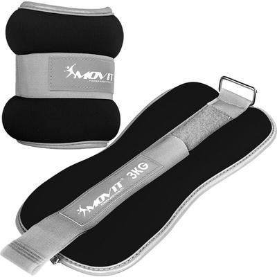 MOVIT® Neopren Gewichtsmanschetten 2x3 kg schwarz reflex mit Frottee-Einsatz