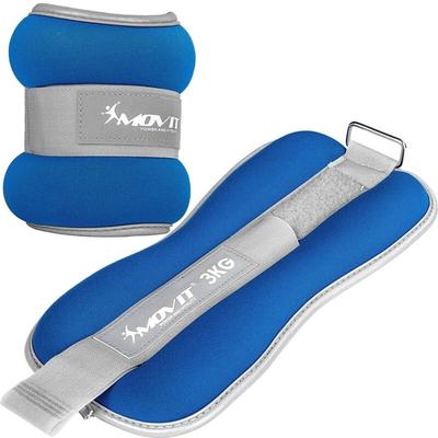 Movit - Neopren Gewichtsmanschetten 2x3 kg blau reflex mit Frottee-Einsatz