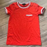 J. Crew Tops | J. Crew Xxs Orange With White Trim Tee | Color: Orange | Size: Xxs