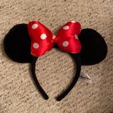 Disney Accessories | Disney Mini Mouse Ears Red White Polka Dot Mickey Headband New Walt Disney | Color: Black/Red | Size: Os